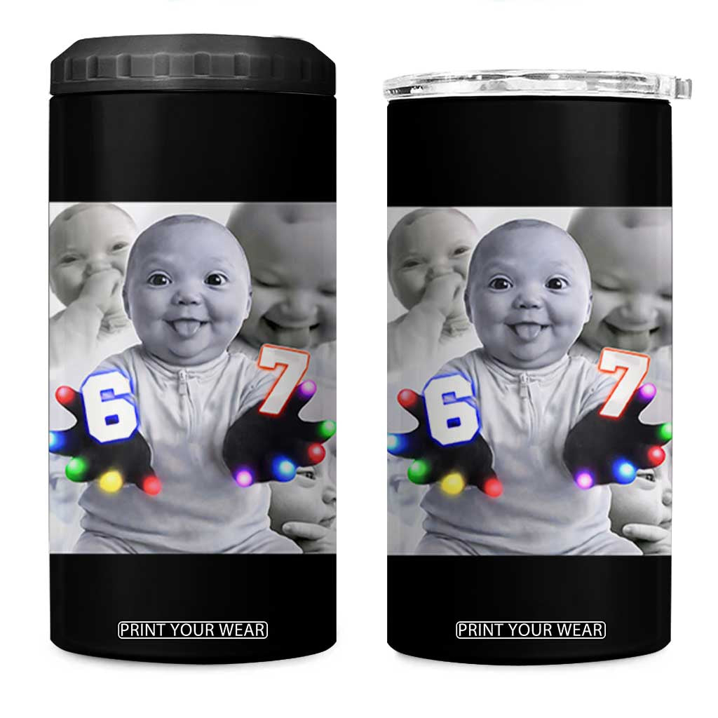 Gloving Niche 67 Ai Baby Meme 4 in 1 Can Cooler Tumbler Six Seven Hand Funny Laughing Baby TS10 One Size: 16 oz Black Print Your Wear