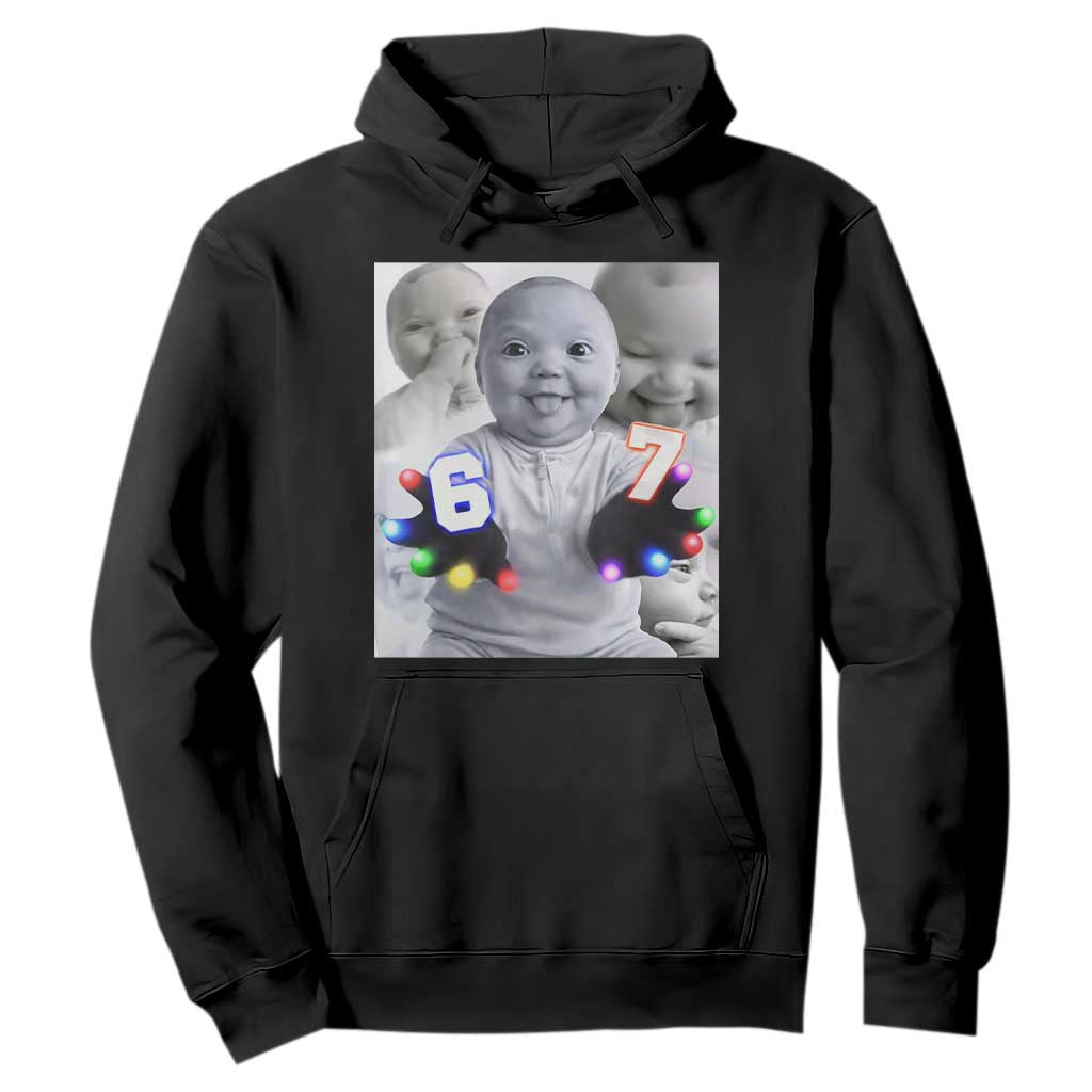 Gloving Niche 67 Ai Baby Meme Hoodie Six Seven Hand Funny Laughing Baby TS10 Black Print Your Wear