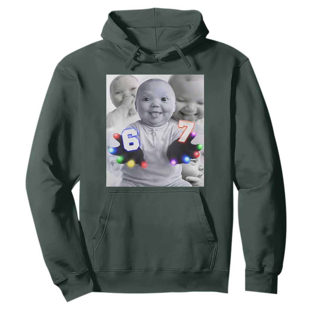 Gloving Niche 67 Ai Baby Meme Hoodie Six Seven Hand Funny Laughing Baby TS10 Dark Forest Green Print Your Wear