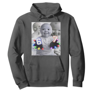 Gloving Niche 67 Ai Baby Meme Hoodie Six Seven Hand Funny Laughing Baby TS10 Dark Heather Print Your Wear