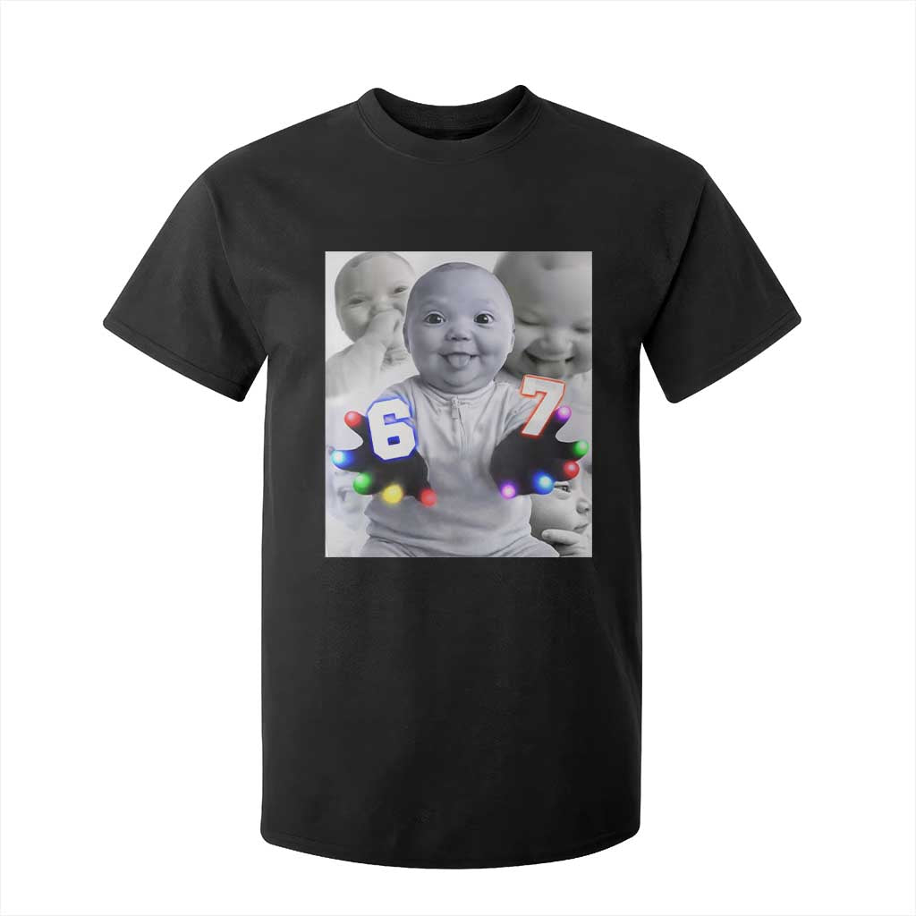 Gloving Niche 67 Ai Baby Meme T Shirt For Kid Six Seven Hand Funny Laughing Baby TS10 Black Print Your Wear
