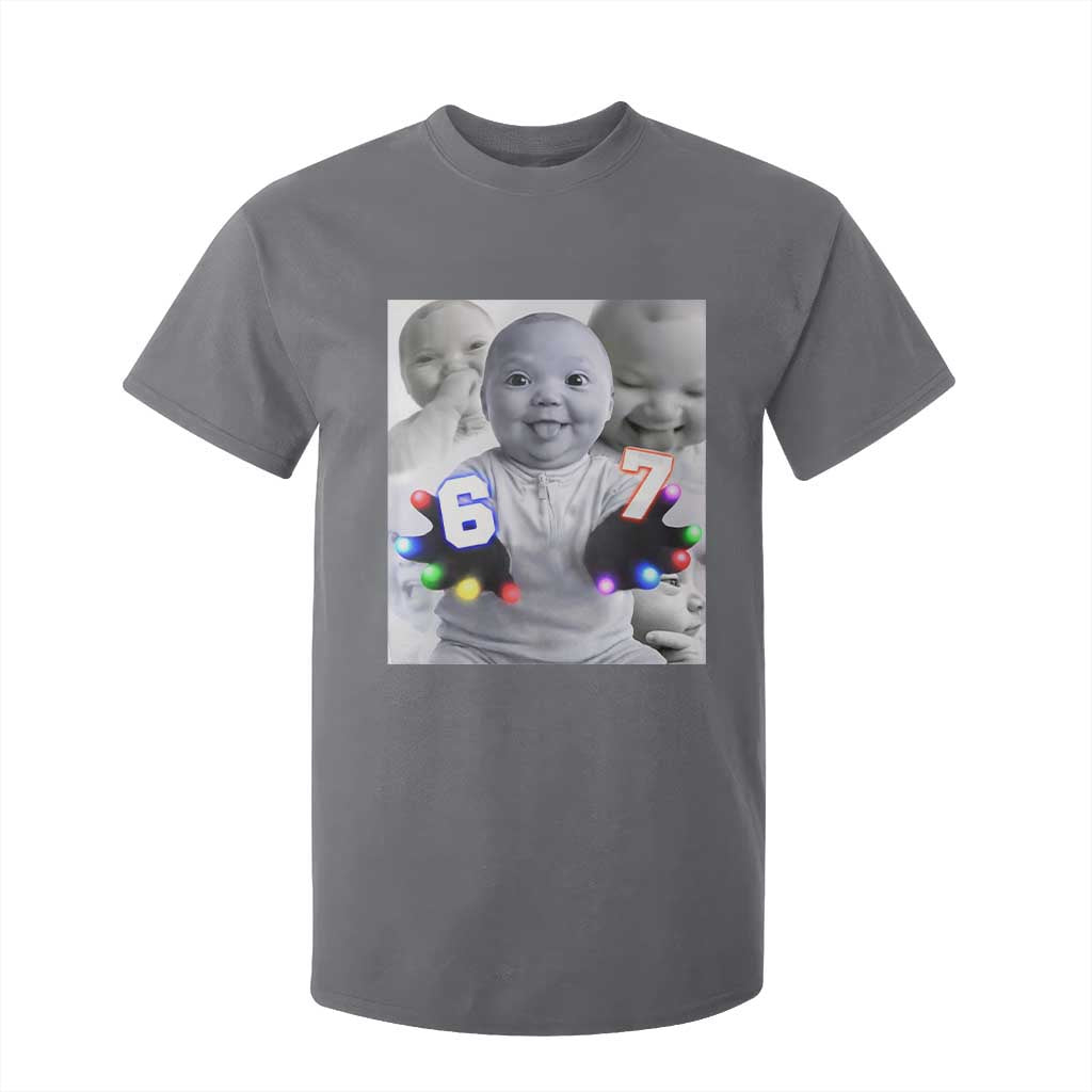 Gloving Niche 67 Ai Baby Meme T Shirt For Kid Six Seven Hand Funny Laughing Baby TS10 Charcoal Print Your Wear