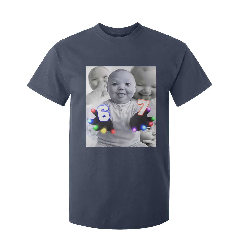 Gloving Niche 67 Ai Baby Meme T Shirt For Kid Six Seven Hand Funny Laughing Baby TS10 Navy Print Your Wear