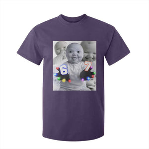 Gloving Niche 67 Ai Baby Meme T Shirt For Kid Six Seven Hand Funny Laughing Baby TS10 Purple Print Your Wear