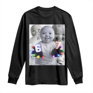 Gloving Niche 67 Ai Baby Meme Long Sleeve Shirt Six Seven Hand Funny Laughing Baby TS10 Black Print Your Wear
