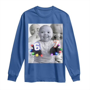 Gloving Niche 67 Ai Baby Meme Long Sleeve Shirt Six Seven Hand Funny Laughing Baby TS10 Royal Blue Print Your Wear