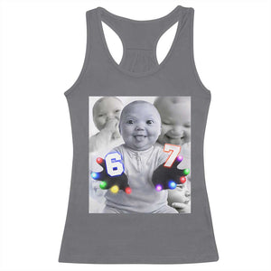 Gloving Niche 67 Ai Baby Meme Racerback Tank Top Six Seven Hand Funny Laughing Baby TS10 Charcoal Print Your Wear