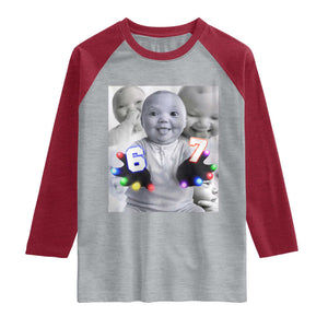 Gloving Niche 67 Ai Baby Meme Raglan Shirt Six Seven Hand Funny Laughing Baby TS10 Heather Gray Heather Red Print Your Wear