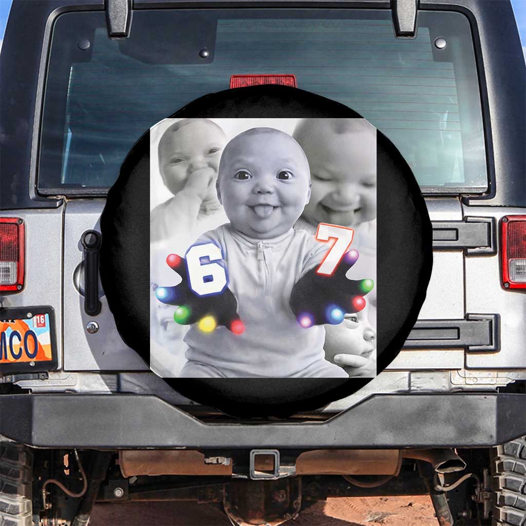 Gloving Niche 67 Ai Baby Meme Spare Tire Cover Six Seven Hand Funny Laughing Baby TS10 No hole Black Print Your Wear