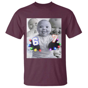 Gloving Niche 67 Ai Baby Meme T Shirt Six Seven Hand Funny Laughing Baby TS10 Maroon Print Your Wear