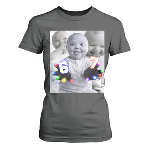 Gloving Niche 67 Ai Baby Meme T Shirt For Women Six Seven Hand Funny Laughing Baby TS10 Dark Heather Print Your Wear