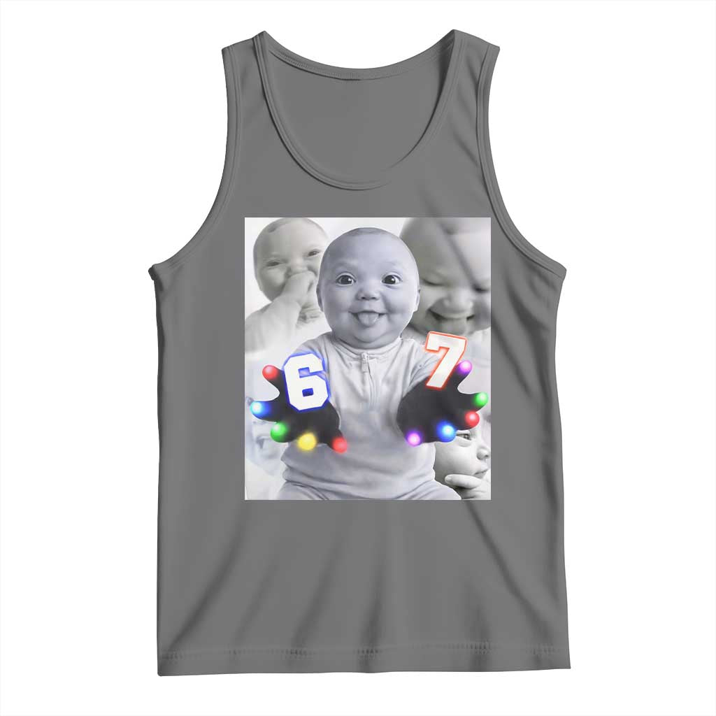 Gloving Niche 67 Ai Baby Meme Tank Top Six Seven Hand Funny Laughing Baby TS10 Black Heather Print Your Wear