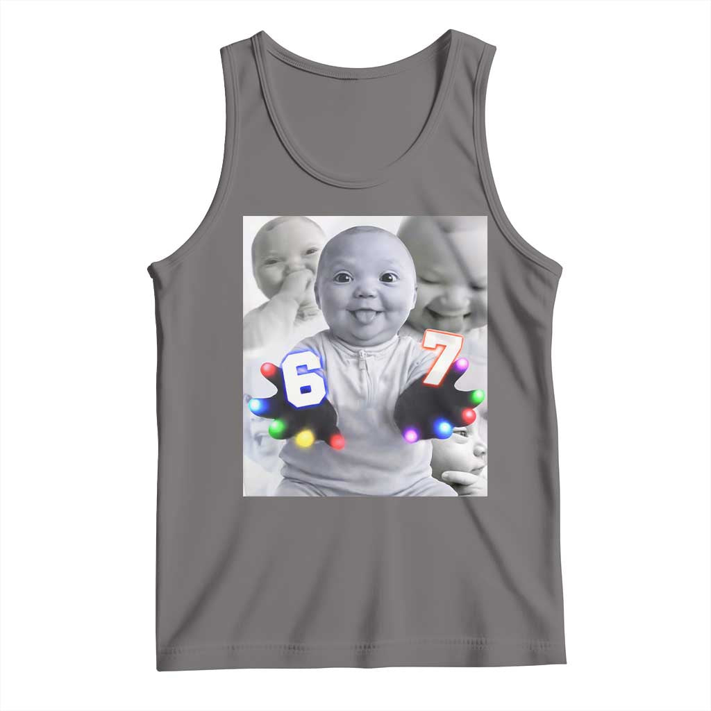 Gloving Niche 67 Ai Baby Meme Tank Top Six Seven Hand Funny Laughing Baby TS10 Deep Heather Print Your Wear
