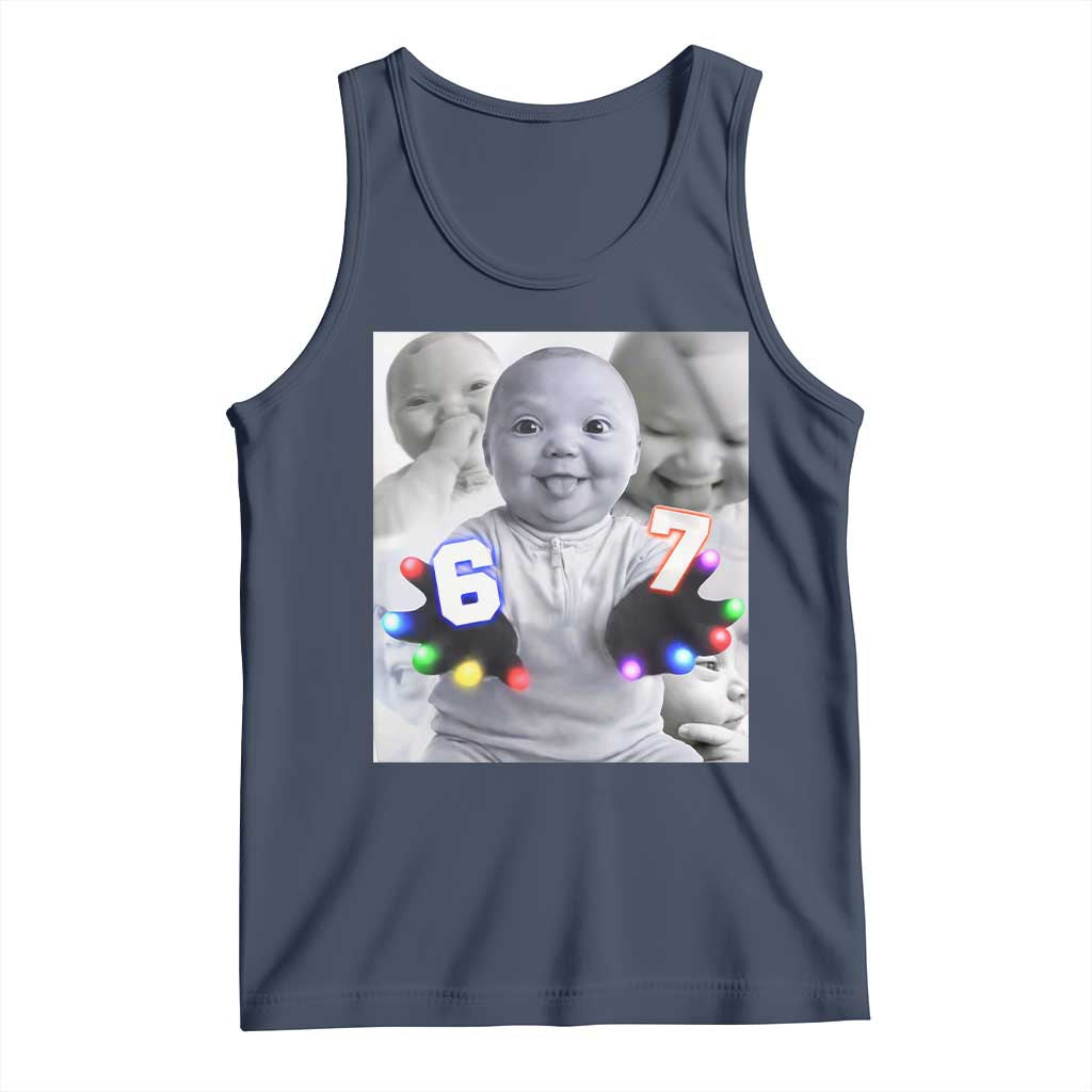 Gloving Niche 67 Ai Baby Meme Tank Top Six Seven Hand Funny Laughing Baby TS10 Navy Print Your Wear