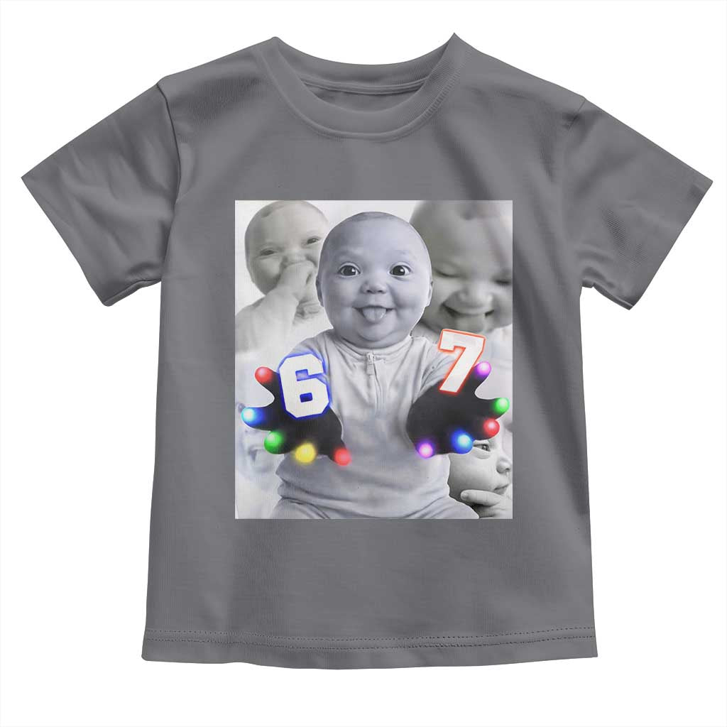 Gloving Niche 67 Ai Baby Meme Toddler T Shirt Six Seven Hand Funny Laughing Baby TS10 Charcoal Print Your Wear