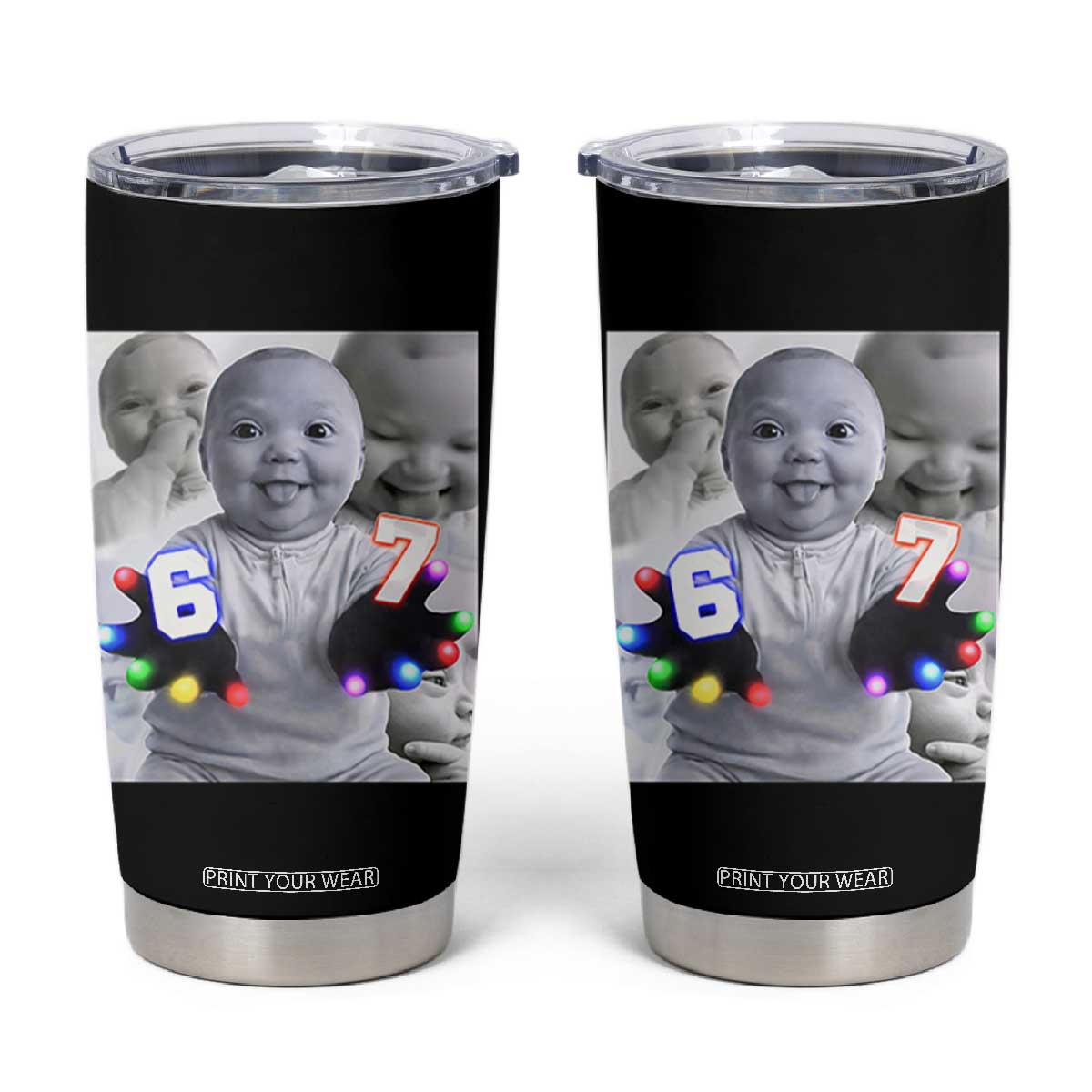 Gloving Niche 67 Ai Baby Meme Tumbler Cup Six Seven Hand Funny Laughing Baby TS10 Black Print Your Wear