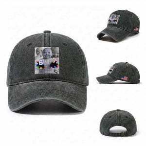 Gloving Niche 67 Ai Baby Meme Washed Cotton Baseball Cap Six Seven Hand Funny Laughing Baby TS10 Washed Cap Universal Fit Dark Green Print Your Wear