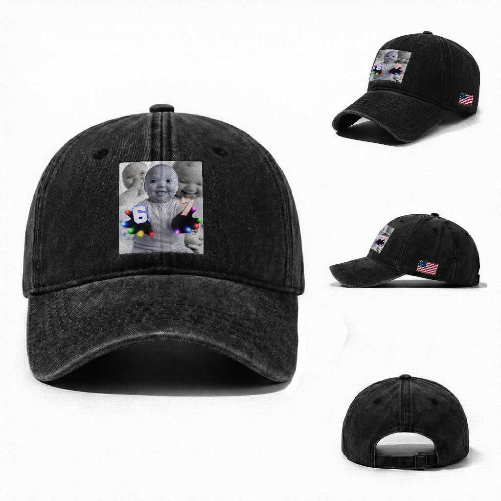 Gloving Niche 67 Ai Baby Meme Washed Cotton Baseball Cap Six Seven Hand Funny Laughing Baby TS10 Washed Cap Universal Fit Black Print Your Wear