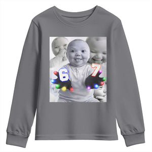 Gloving Niche 67 Ai Baby Meme Youth Sweatshirt Six Seven Hand Funny Laughing Baby TS10 Charcoal Print Your Wear