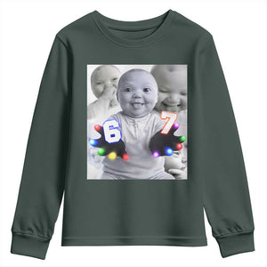 Gloving Niche 67 Ai Baby Meme Youth Sweatshirt Six Seven Hand Funny Laughing Baby TS10 Dark Forest Green Print Your Wear