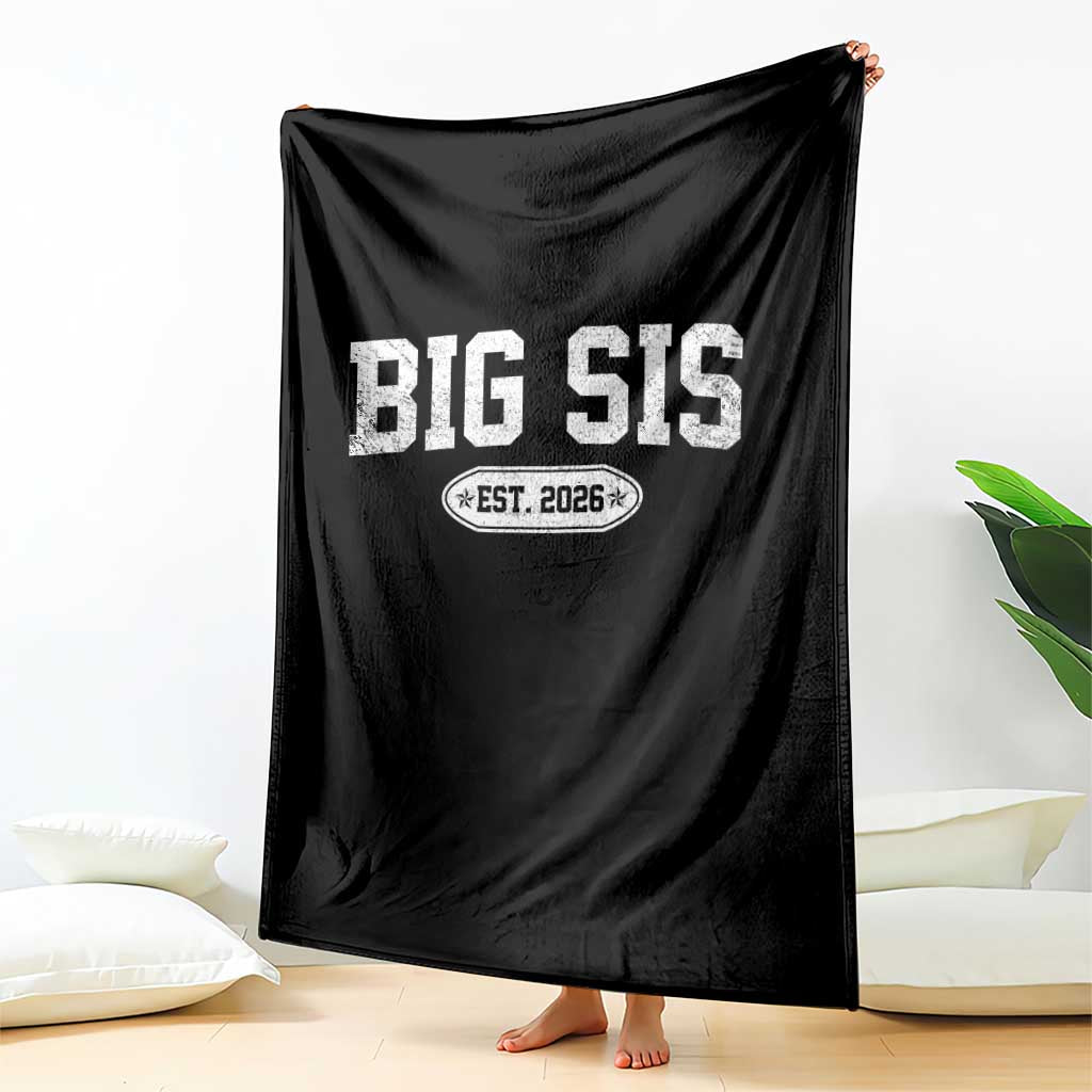 Big Sis Est 2026 Throw Blanket Big Sister Baby Announcement