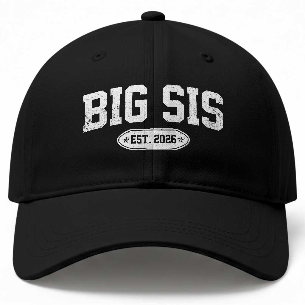 Big Sis Est 2026 Baseball Cap Big Sister Baby Announcement