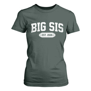 Big Sis Est 2026 T Shirt For Women Big Sister Baby Announcement