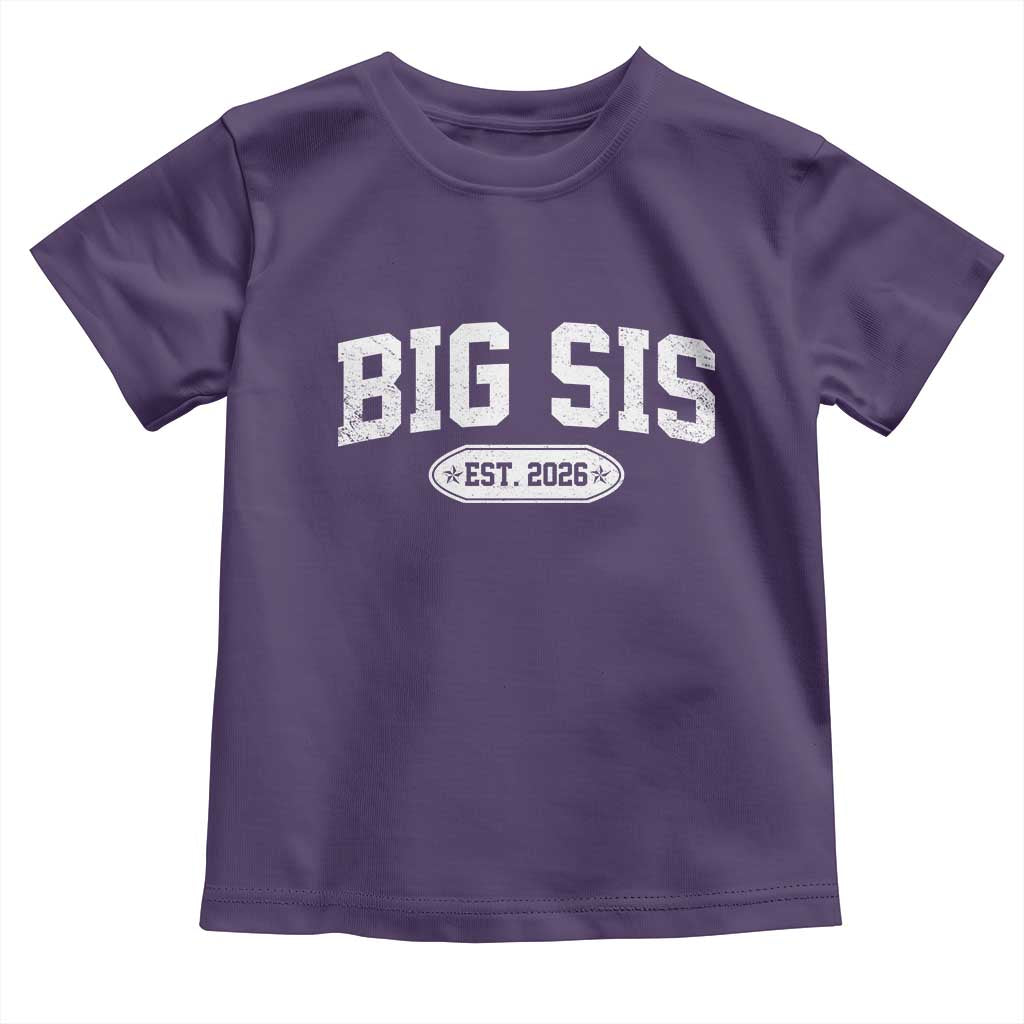 Big Sis Est 2026 Toddler T Shirt Big Sister Baby Announcement