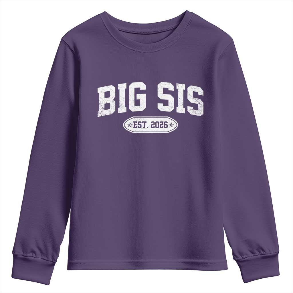 Big Sis Est 2026 Youth Sweatshirt Big Sister Baby Announcement