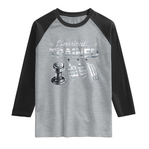 Classically Trained Raglan Shirt Dimmer Manual Transmission Car Humor Pedals Driving TS10 Heather Gray Black Print Your Wear