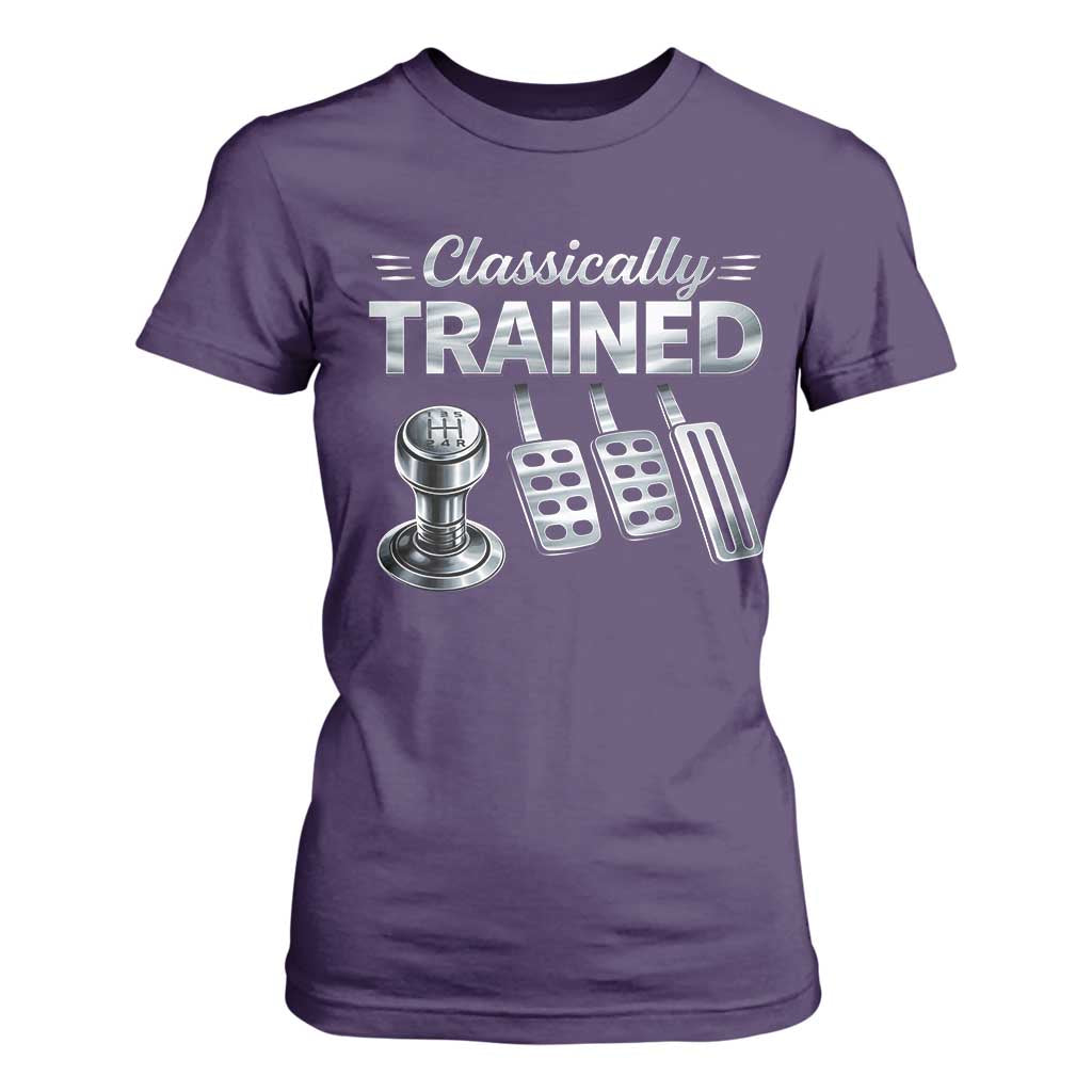 Classically Trained T Shirt For Women Dimmer Manual Transmission Car Humor Pedals Driving TS10 Purple Print Your Wear