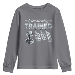 Classically Trained Youth Sweatshirt Dimmer Manual Transmission Car Humor Pedals Driving TS10 Charcoal Print Your Wear