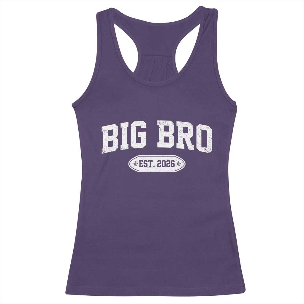 Big Bro Est 2026 Racerback Tank Top Big Brother Baby Announcement