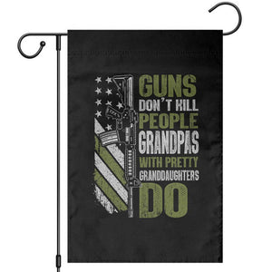 Funny Grandpa Garden Flag Guns Dont Kill People Grandpas With Pretty Granddaughters Do US Flag TS10 Black Print Your Wear