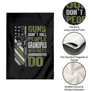Funny Grandpa Garden Flag Guns Dont Kill People Grandpas With Pretty Granddaughters Do US Flag TS10 Print Your Wear