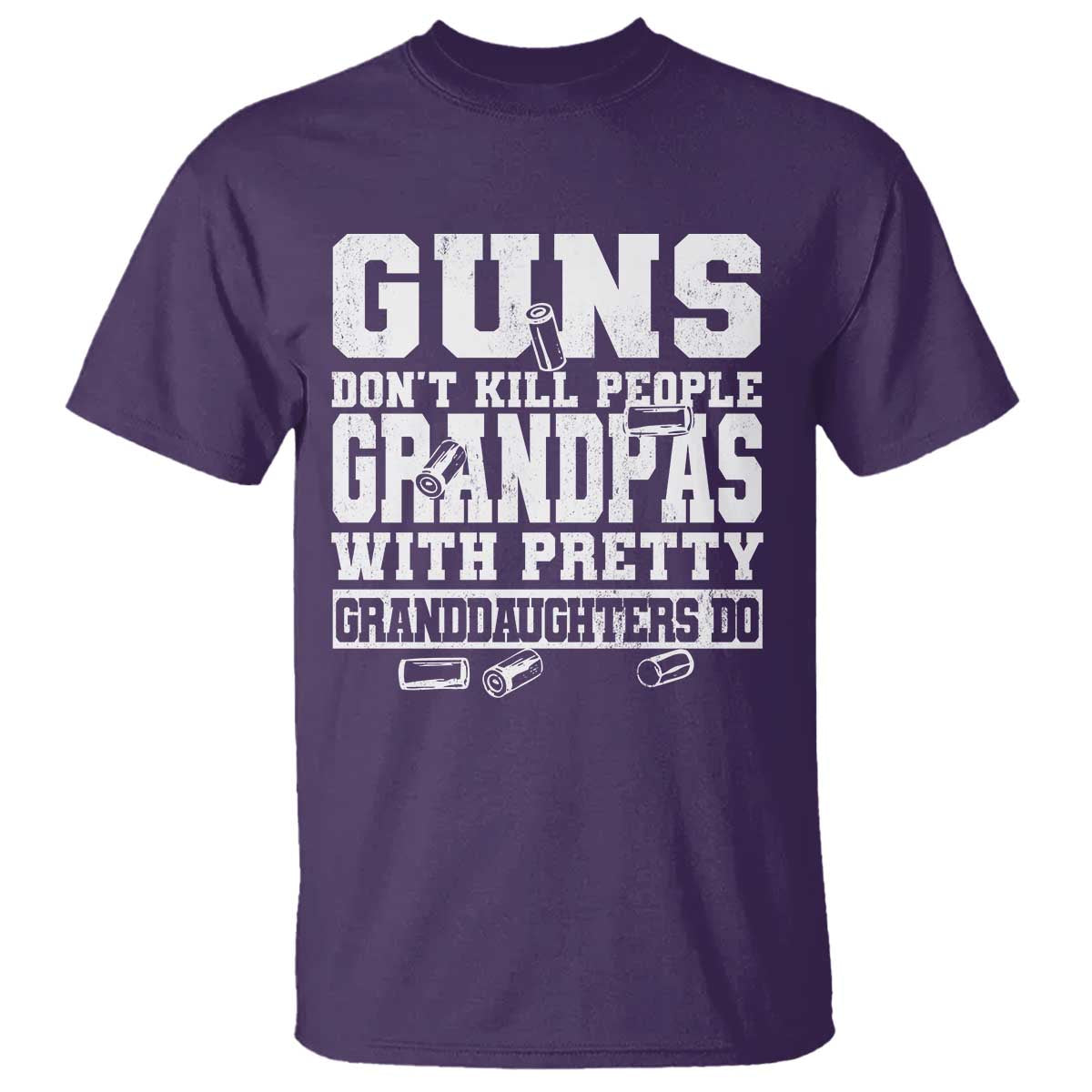 Funny Grandpa T Shirt Guns Dont Kill People Grandpas With Pretty Granddaughters Do TS10 Purple Print Your Wear