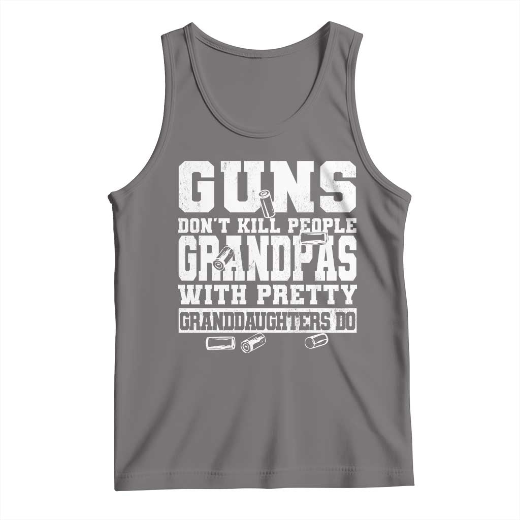 Funny Grandpa Tank Top Guns Dont Kill People Grandpas With Pretty Granddaughters Do TS10 Deep Heather Print Your Wear