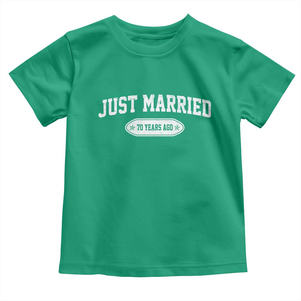 Just Married 70 Years Ago Toddler T Shirt 70th Wedding Anniversary Matching TS10 Irish Green Print Your Wear