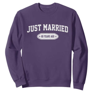 Just Married 60 Years Ago Sweatshirt 60th Wedding Anniversary Matching TS10 Purple Print Your Wear