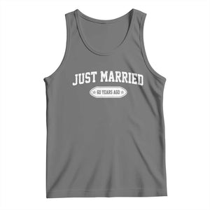 Just Married 60 Years Ago Tank Top 60th Wedding Anniversary Matching TS10 Black Heather Print Your Wear