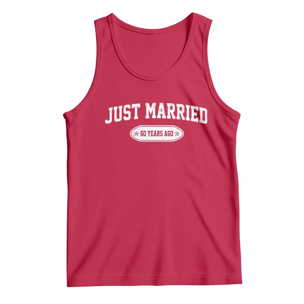 Just Married 60 Years Ago Tank Top 60th Wedding Anniversary Matching TS10 Red Print Your Wear