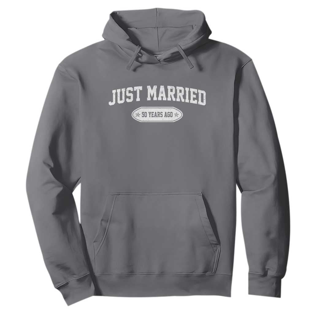 Just Married 50 Years Ago Hoodie 50th Wedding Anniversary Matching TS10 Charcoal Print Your Wear