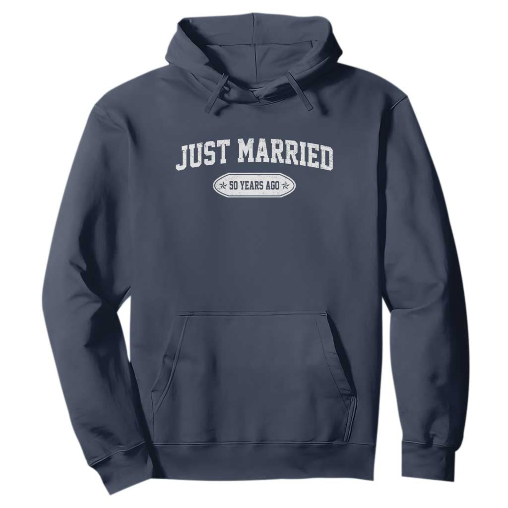 Just Married 50 Years Ago Hoodie 50th Wedding Anniversary Matching TS10 Navy Print Your Wear
