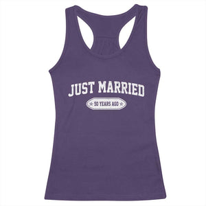 Just Married 50 Years Ago Racerback Tank Top 50th Wedding Anniversary Matching TS10 Purple Print Your Wear