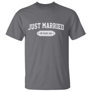 Just Married 40 Years Ago T Shirt 40th Wedding Anniversary Matching TS10 Charcoal Print Your Wear