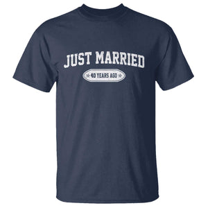 Just Married 40 Years Ago T Shirt 40th Wedding Anniversary Matching TS10 Navy Print Your Wear
