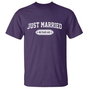 Just Married 40 Years Ago T Shirt 40th Wedding Anniversary Matching TS10 Purple Print Your Wear