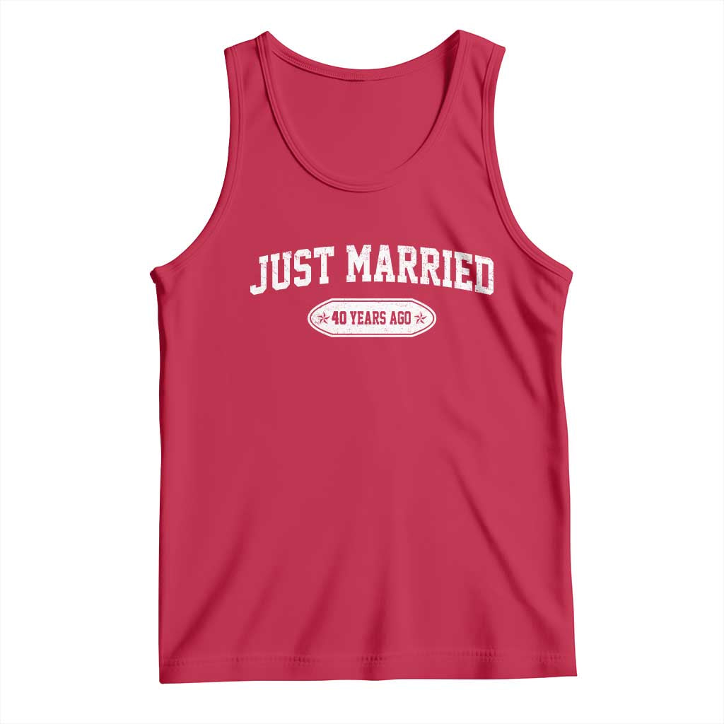 Just Married 40 Years Ago Tank Top 40th Wedding Anniversary Matching TS10 Red Print Your Wear