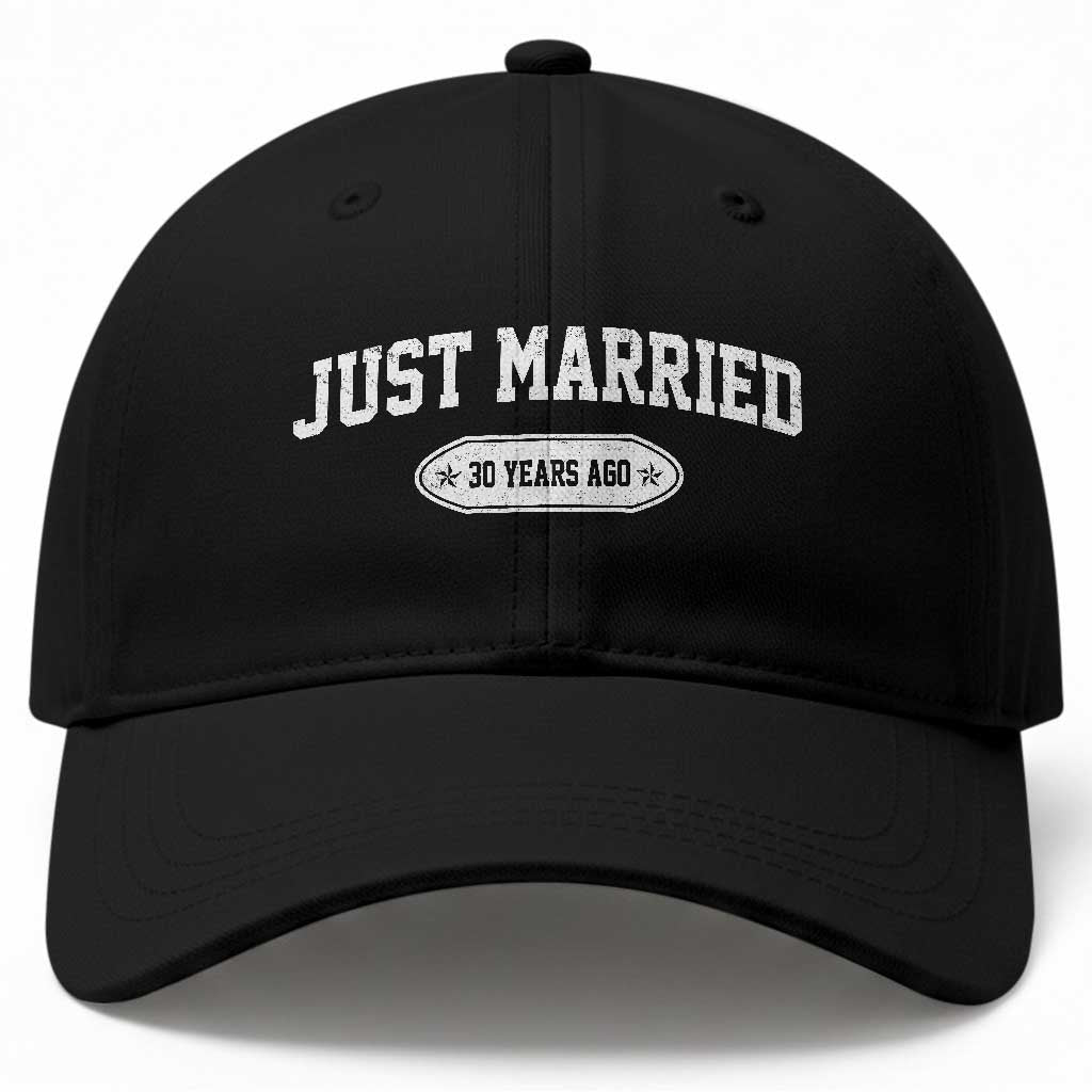 Just Married 30 Years Ago Baseball Cap 30th Wedding Anniversary Matching TS10 Print Your Wear