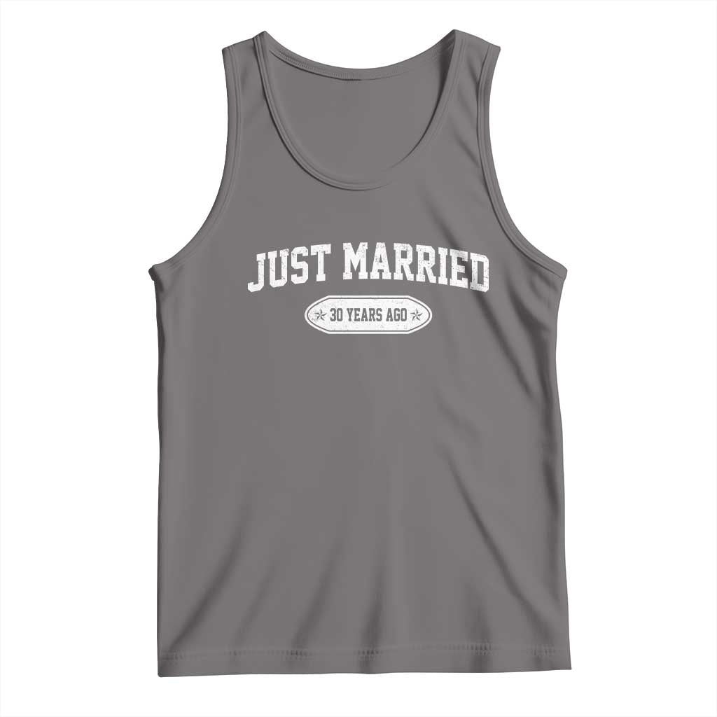 Just Married 30 Years Ago Tank Top 30th Wedding Anniversary Matching TS10 Deep Heather Print Your Wear